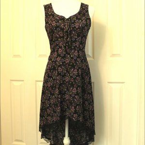 Hot Topic Purple & Black Floral Hi Low Dress